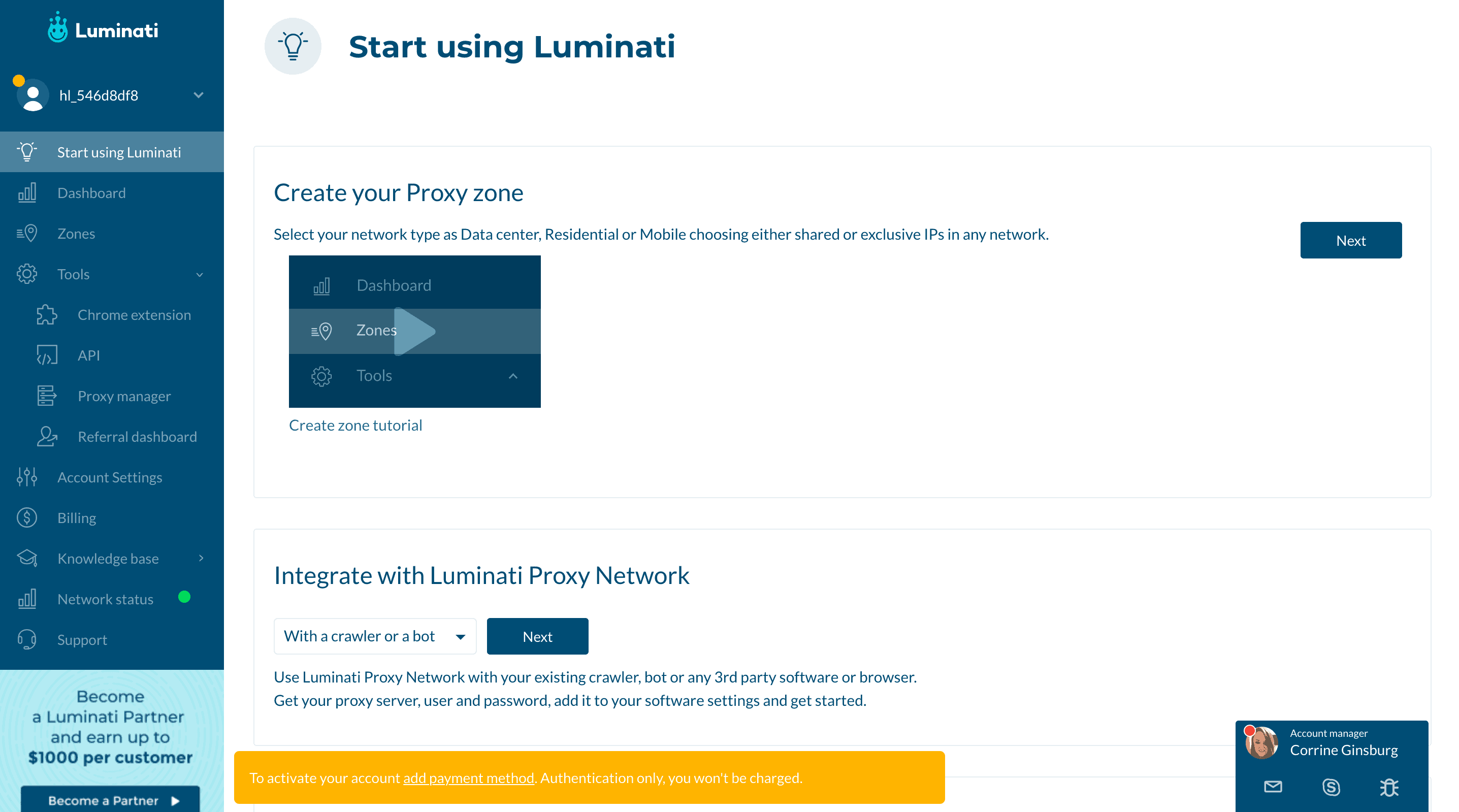 start using luminati start using luminati