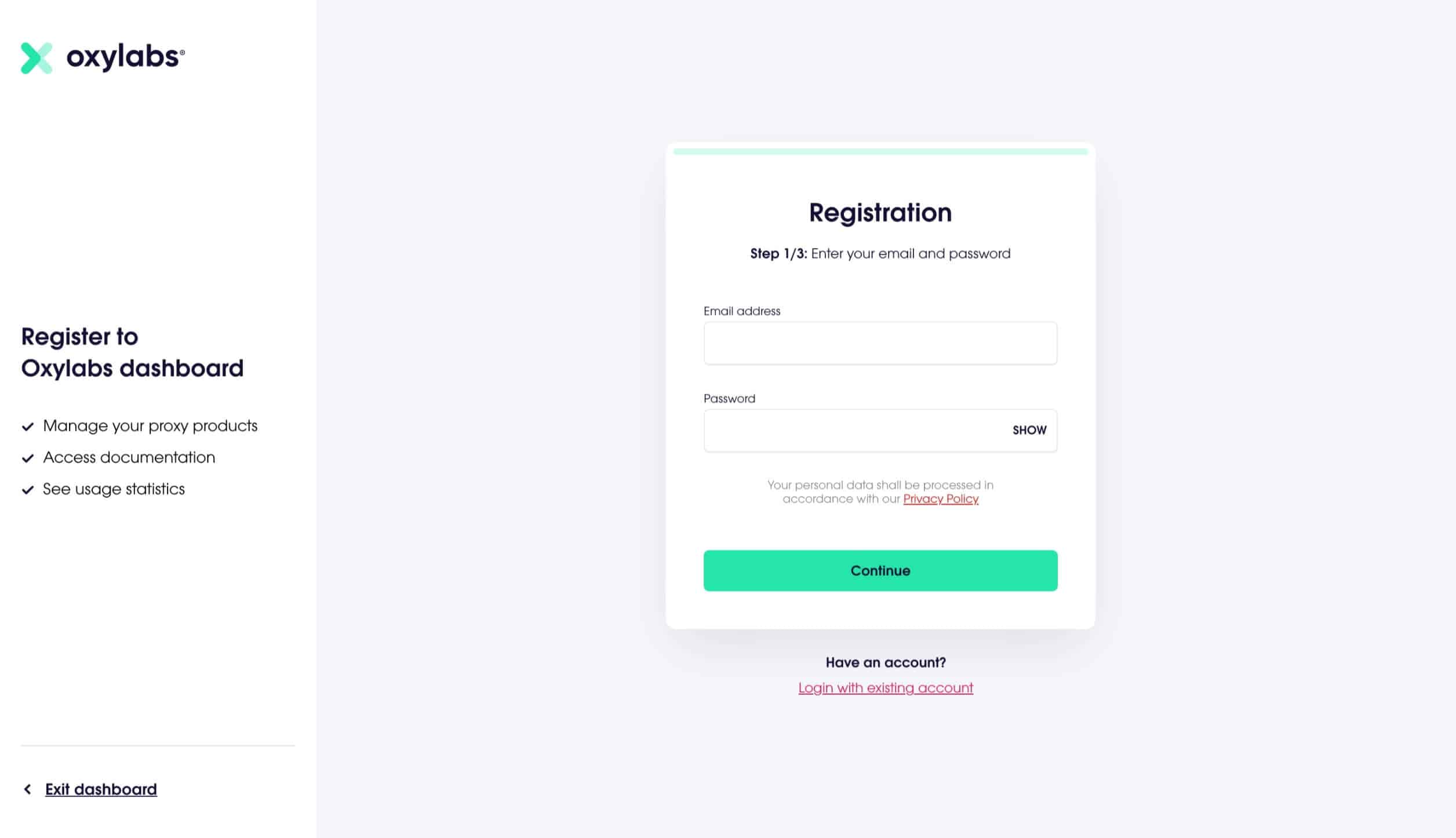 oxylabs registration page