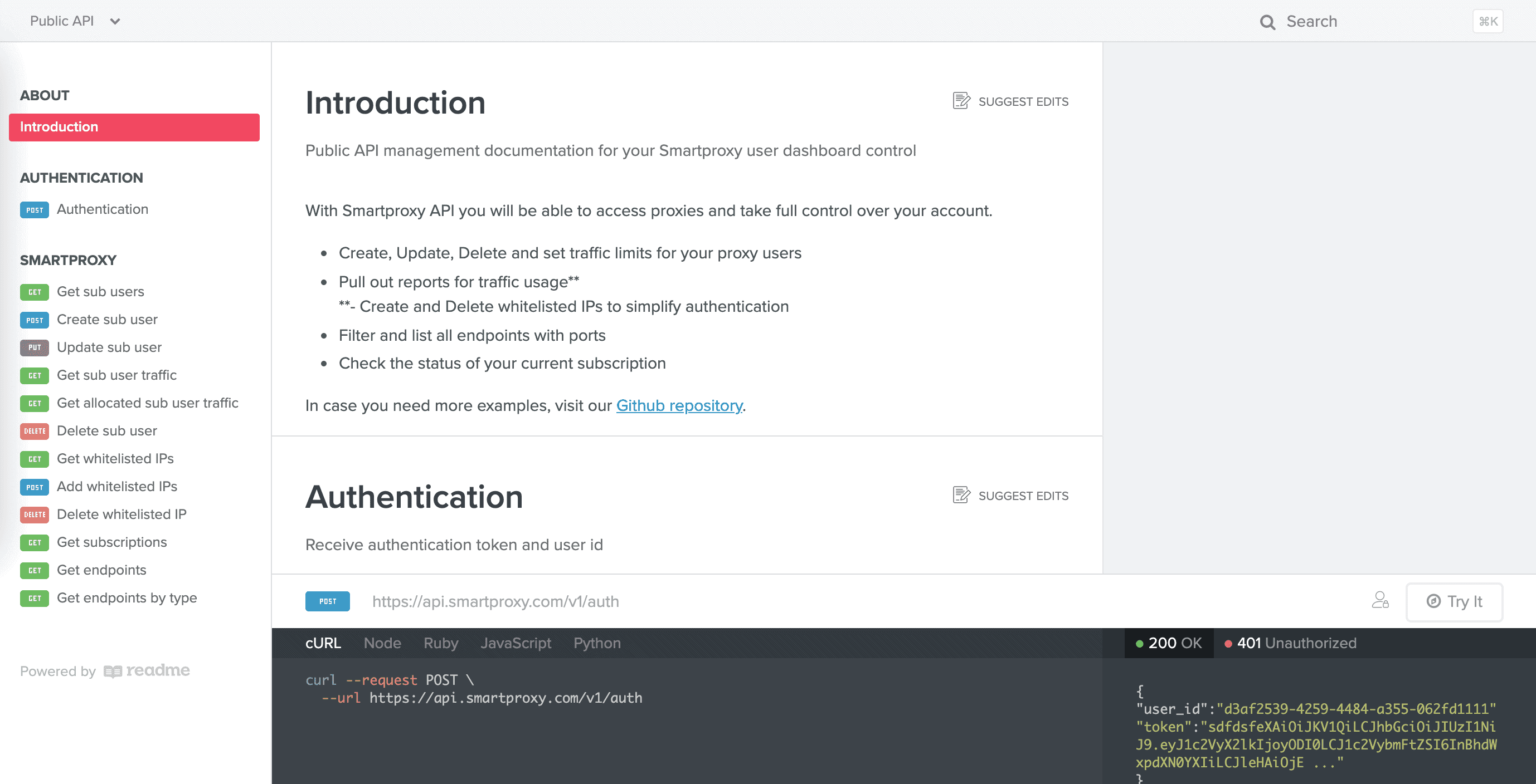 smartproxy API