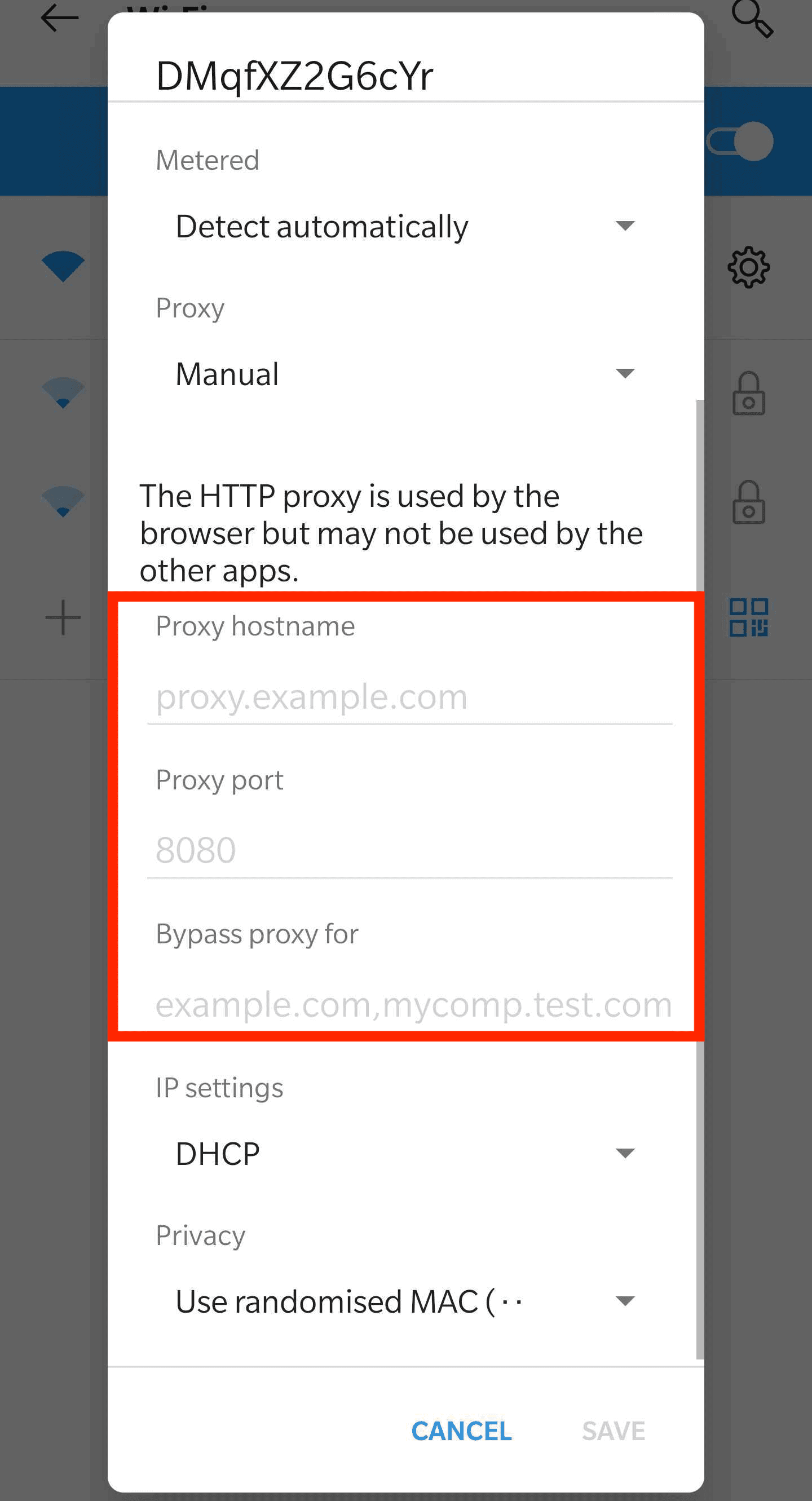 android proxy wifi settings