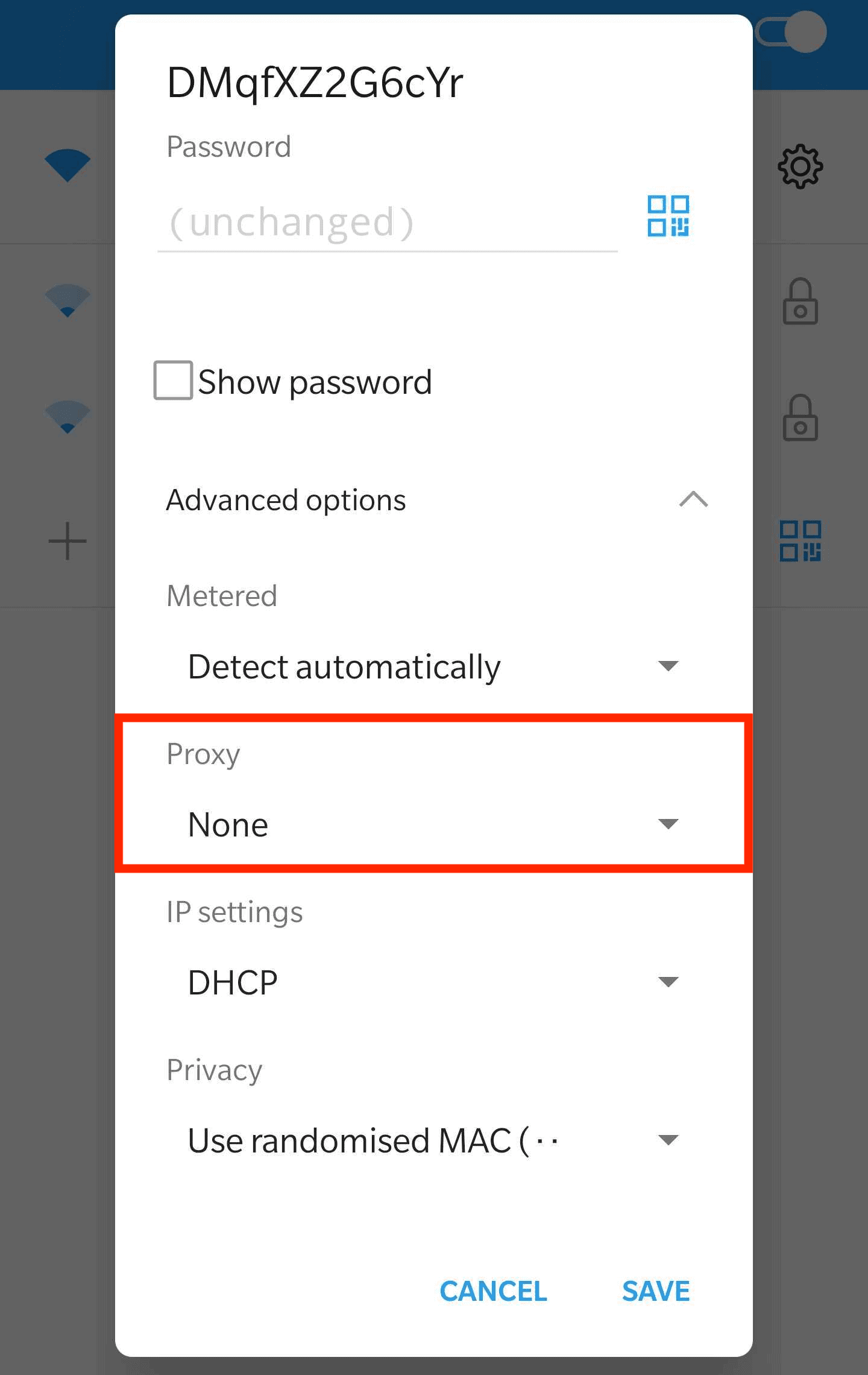 android wifi settings proxy