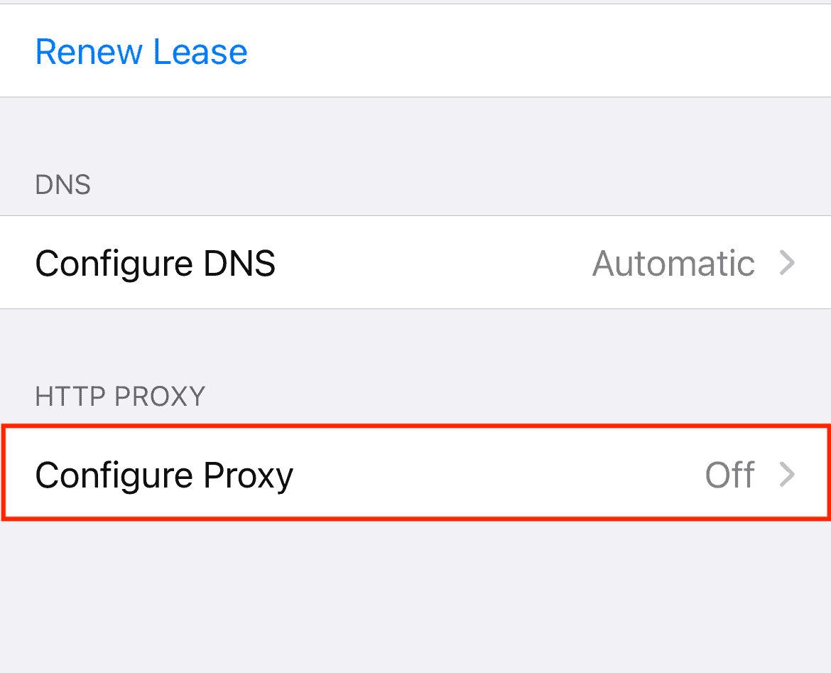 ios configure proxies