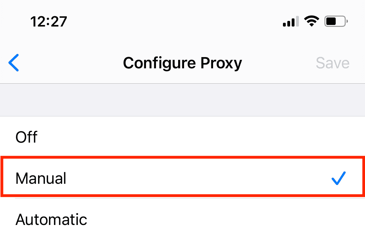 ios manual configuration