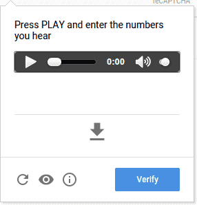 audio captcha example