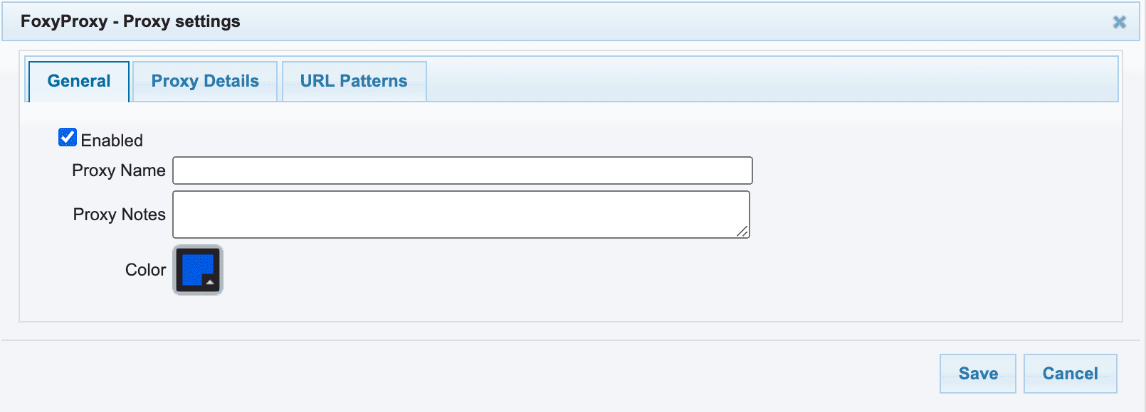 foxyproxy add proxies general settings