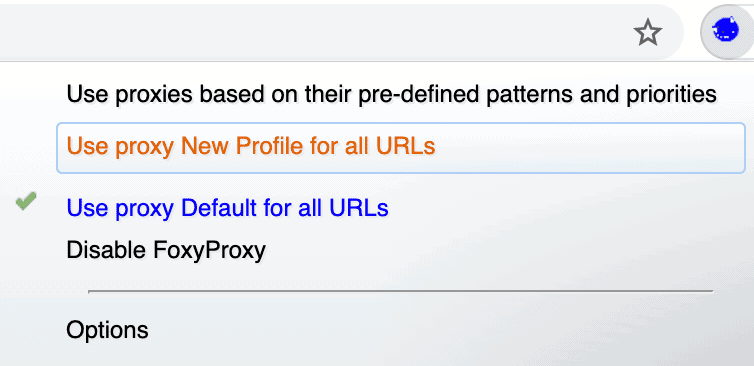 foxyproxy chrome select proxy profile