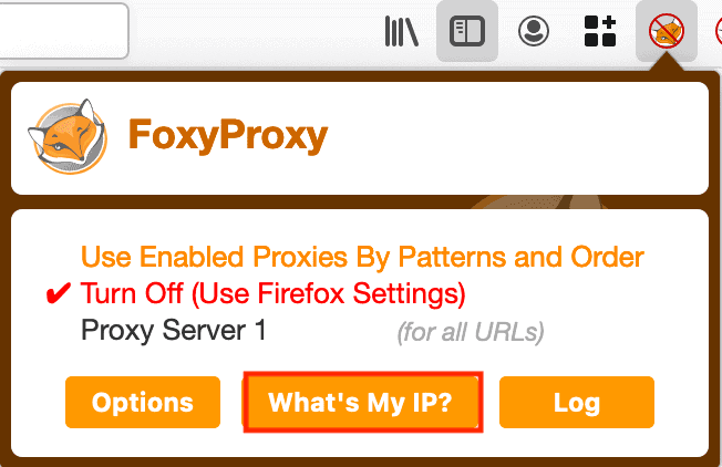 foxyproxy firefox check ip address