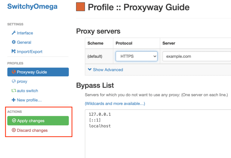 proxy switchyomega