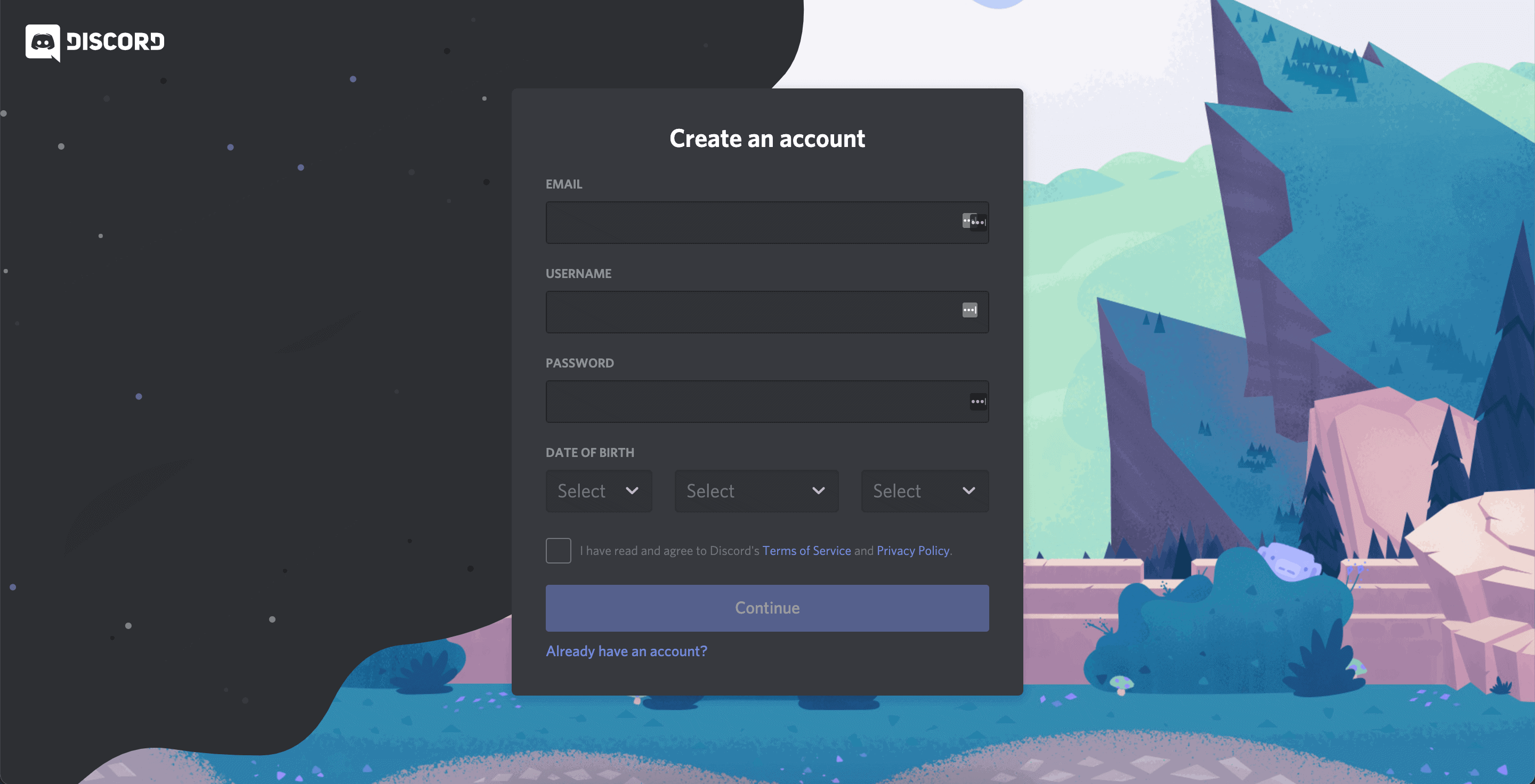 proxydrop account creation screen