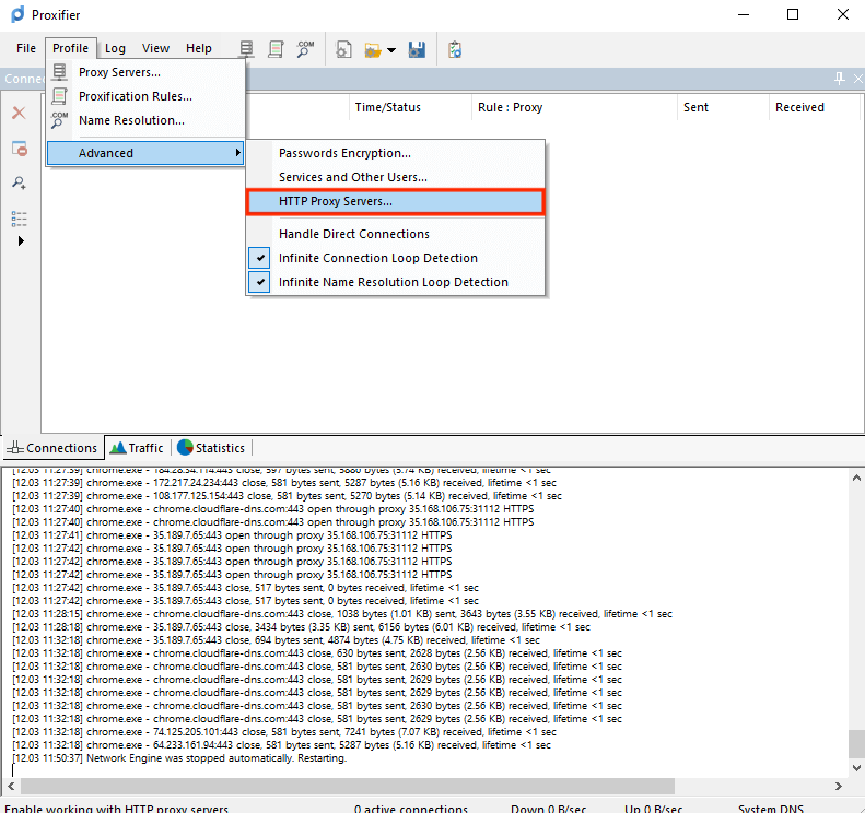 finding http proxy settings