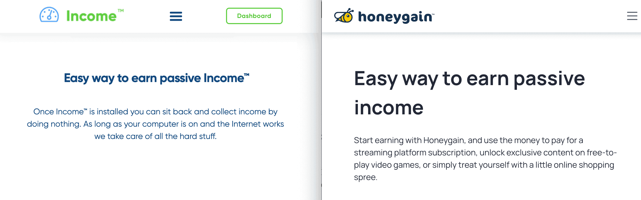 honeygain income comparison