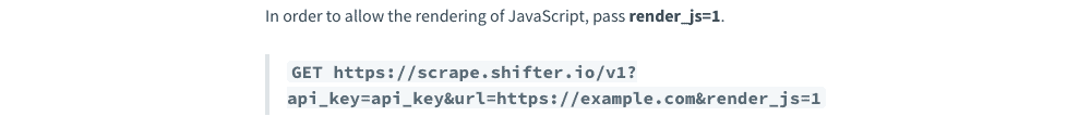 javascript rendering parameter shifter