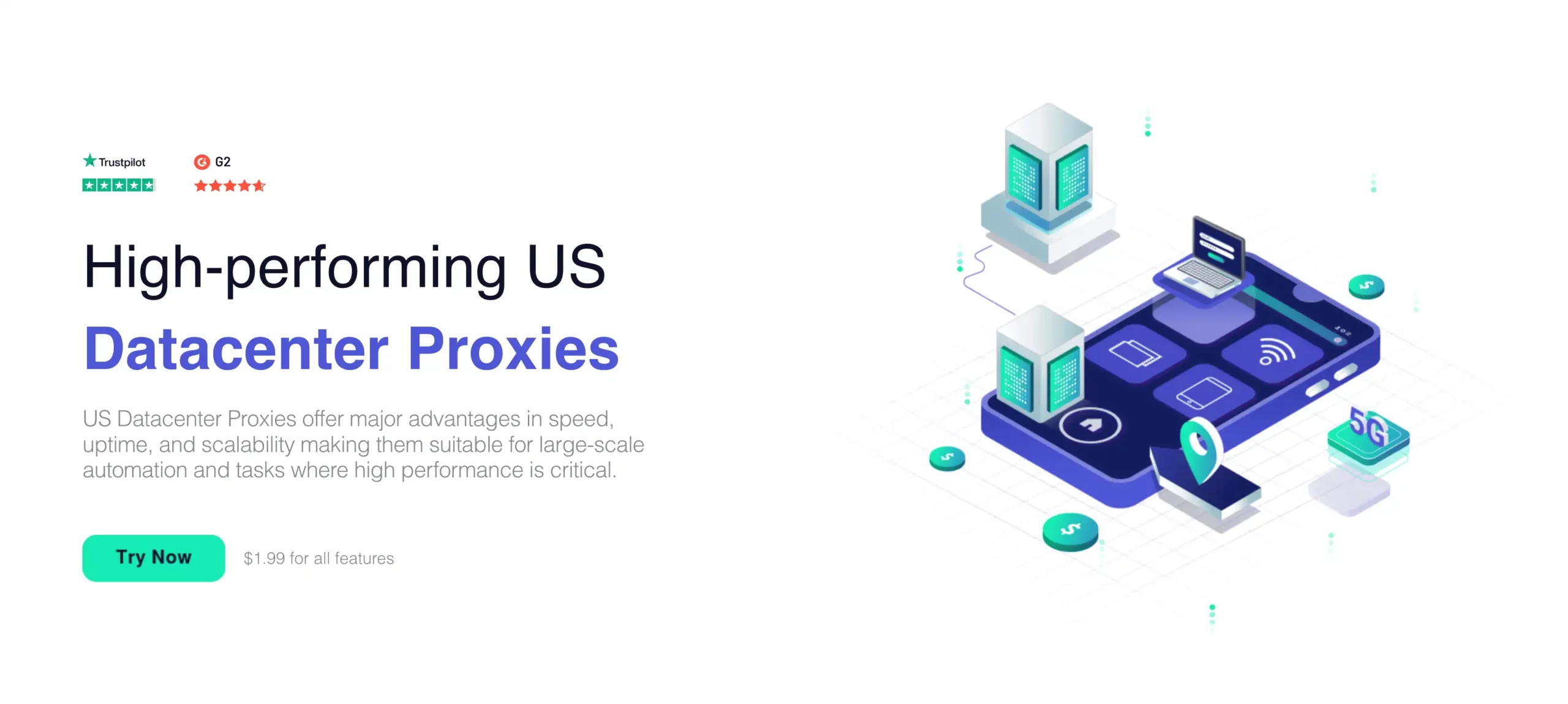 soax datacenter proxy landing page