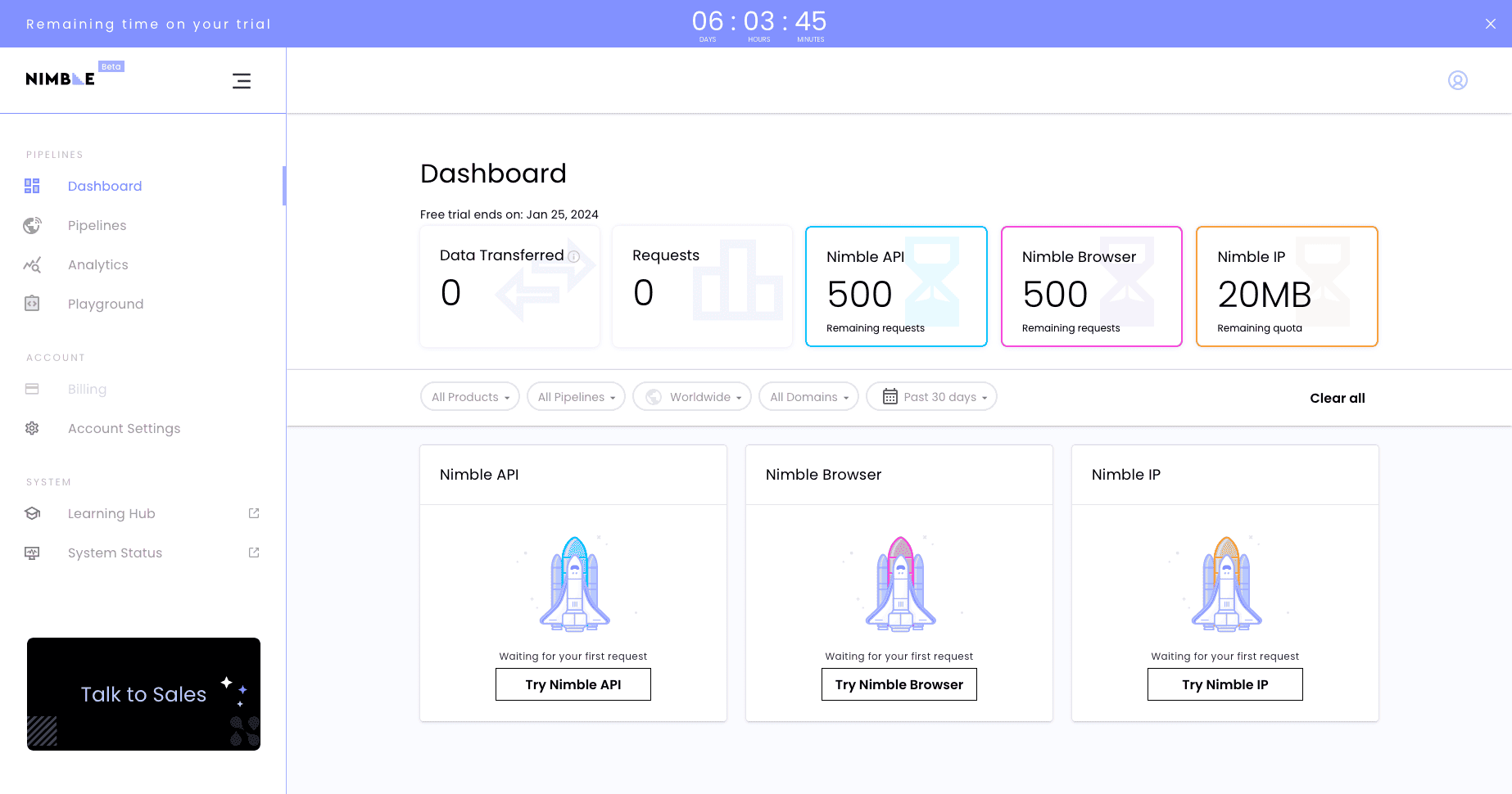 nimbleway dash home