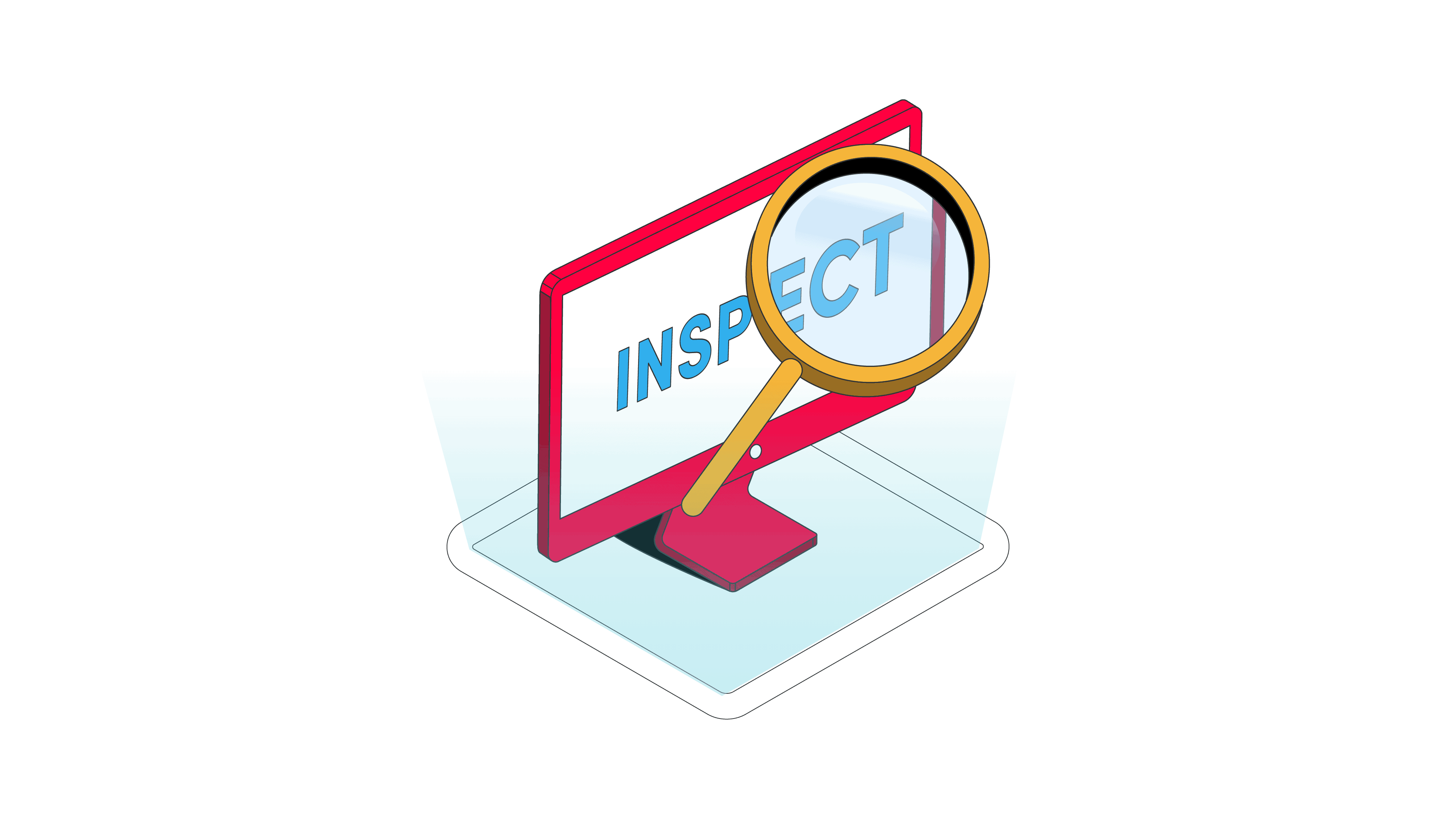 Inspect element browser feature on a desktop