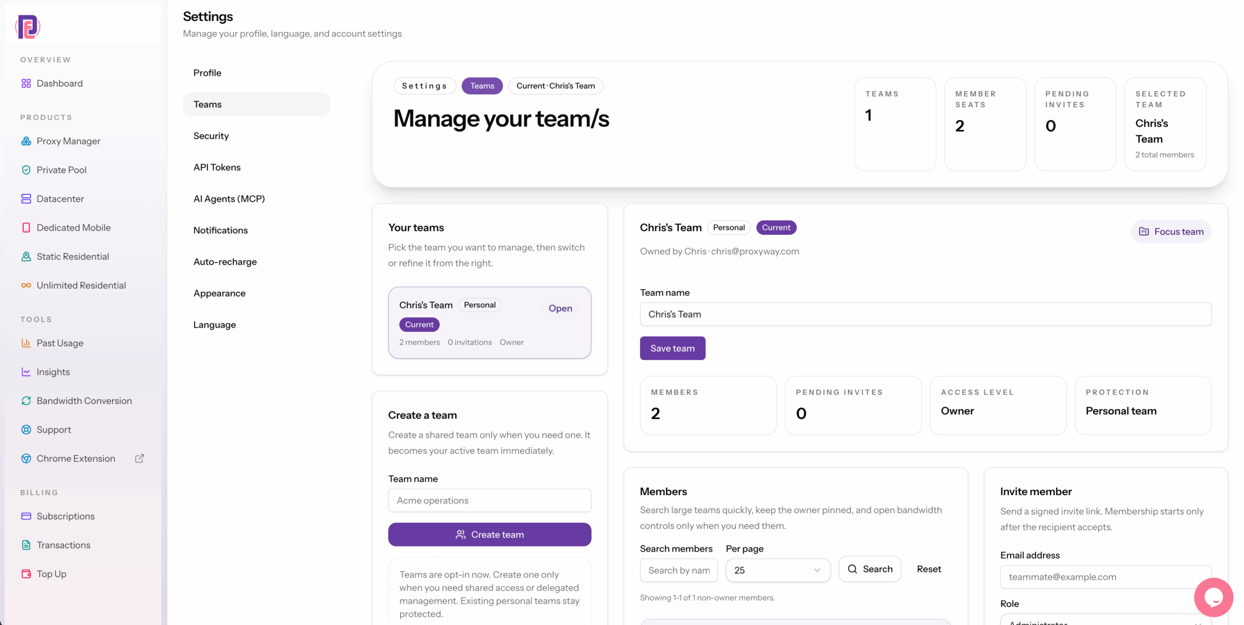 proxyempire dash team access