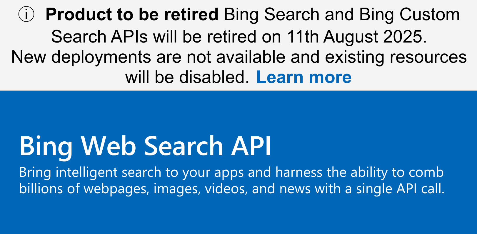 microsoft retires bing apis