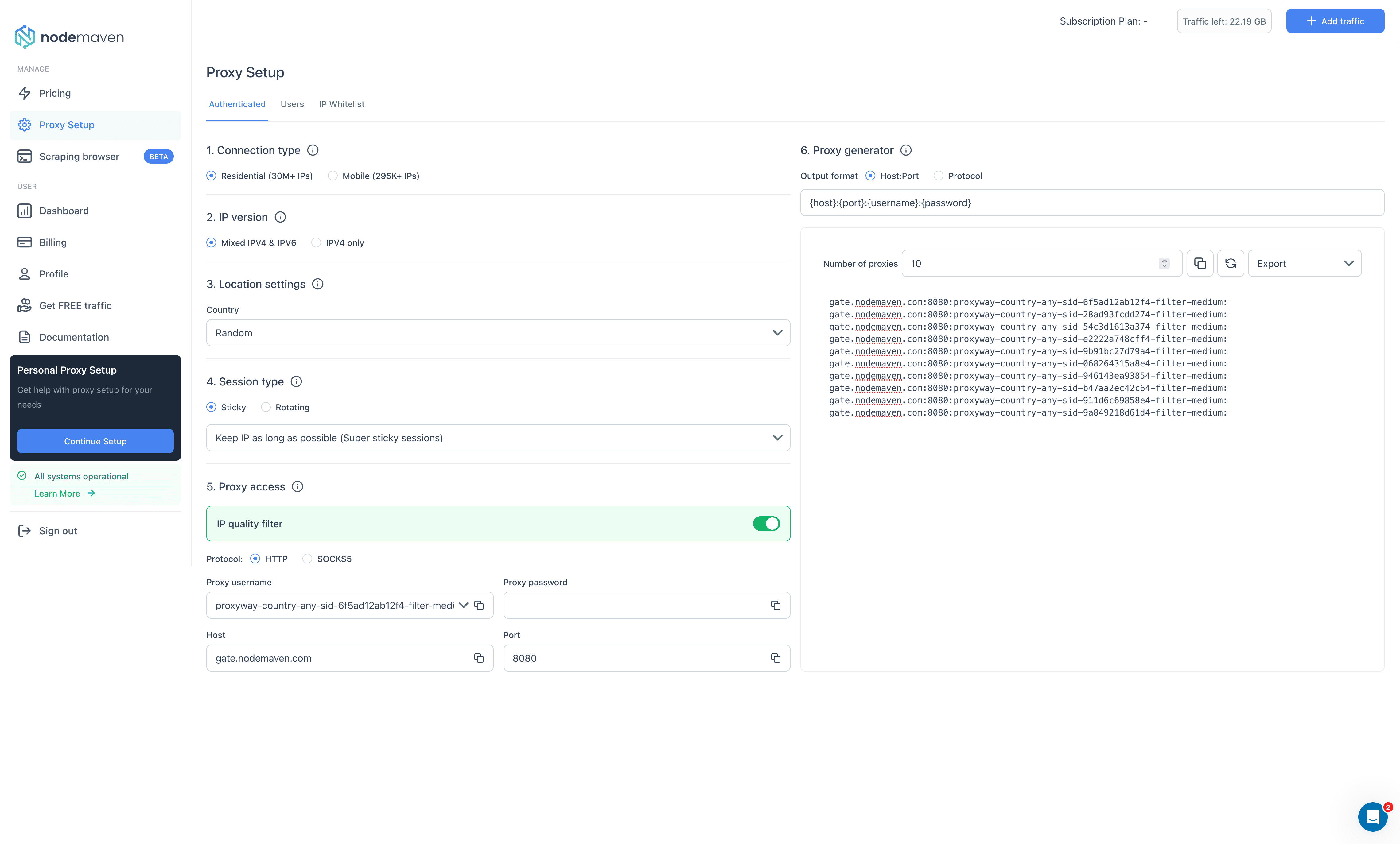 nodemaven dash proxy setup