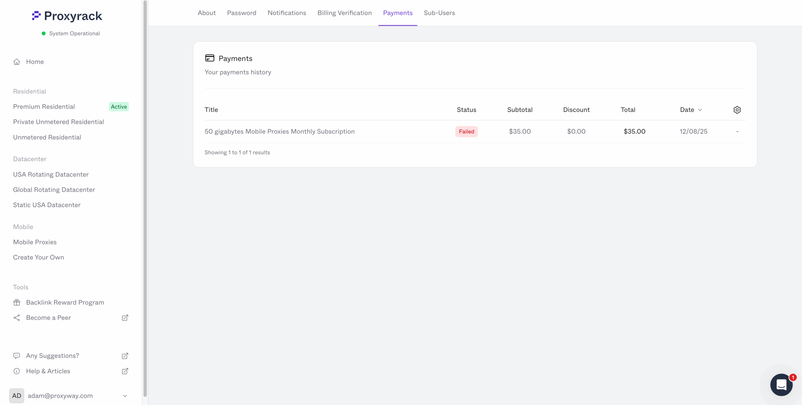 proxyrack dash payments