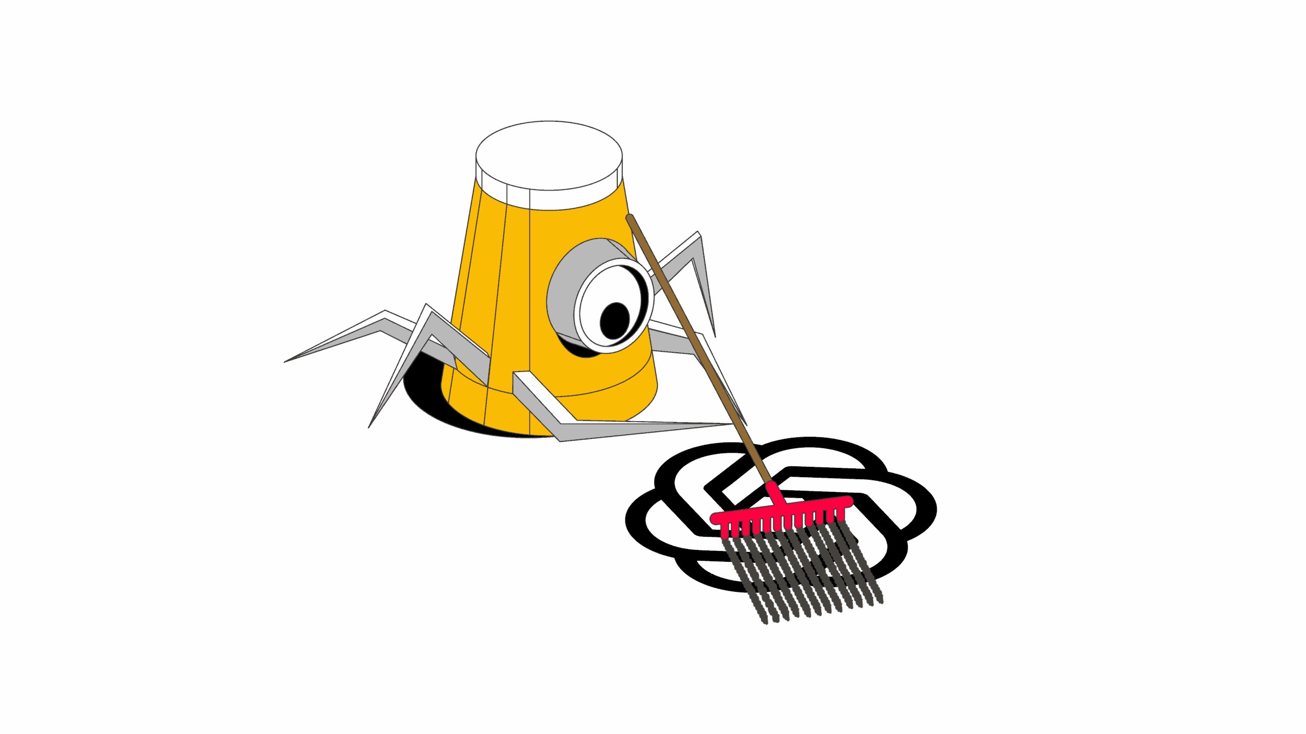 Scraper bot drawing a rake over the ChatGPT logo