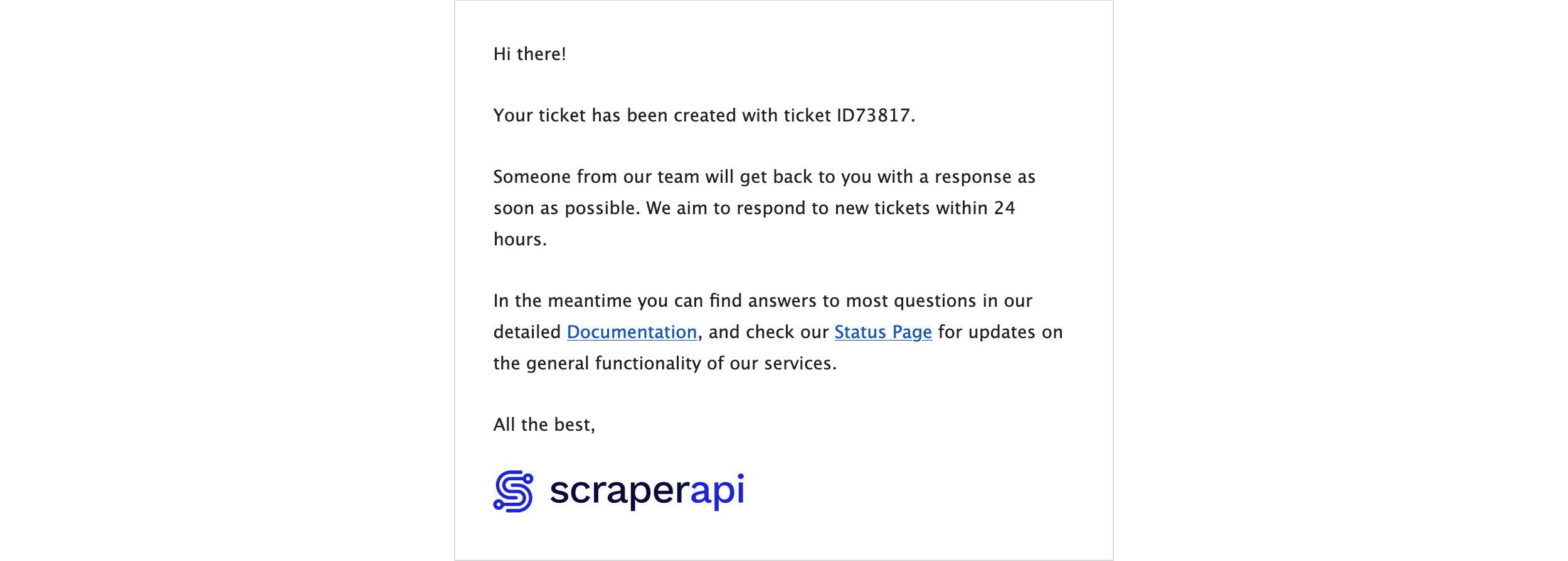 scraperapi support ticket